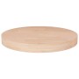 Piano Tavolo Rotondo Ø50x4 cm Massello di Rovere Non Trattato