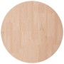 Piano Tavolo Rotondo Ø50x4 cm Massello di Rovere Non Trattato