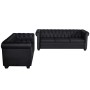 Divani Chesterfield a 2 Posti e a 3 Posti in Similpelle Nero