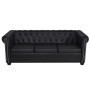Divani Chesterfield a 2 Posti e a 3 Posti in Similpelle Nero
