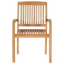 Sedie da Giardino 2 pz con Cuscini Blu in Teak Massello