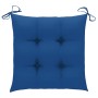 Sedie da Giardino 2 pz con Cuscini Blu in Teak Massello