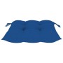 Sedie da Giardino 2 pz con Cuscini Blu in Teak Massello