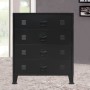 Cassettiera in Metallo in Stile Industriale 78x40x93 cm Nera