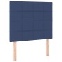 Letto a Molle con Materasso e LED Blu 90x190 cm in Tessuto