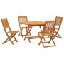 Set da Pranzo per Giardino 5 pz in Legno Massello di Acacia