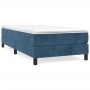 Giroletto a Molle con Materasso Blu Scuro 90x190 cm in Velluto