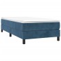 Giroletto a Molle con Materasso Blu Scuro 90x190 cm in Velluto