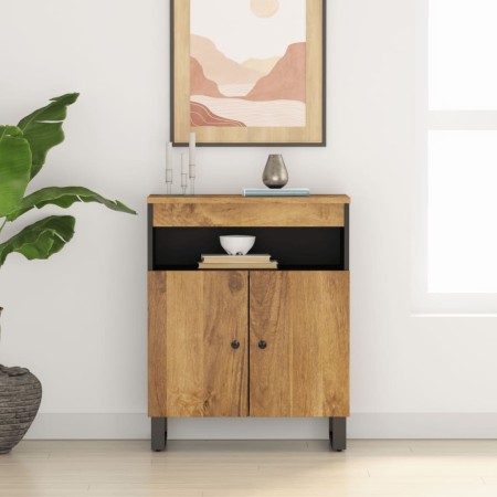 Credenza con 2 Ante 60x33x75 cm in Legno Massello di Mango