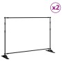 Supporti per Fondali 2 pz Neri 305x243 cm in Acciaio