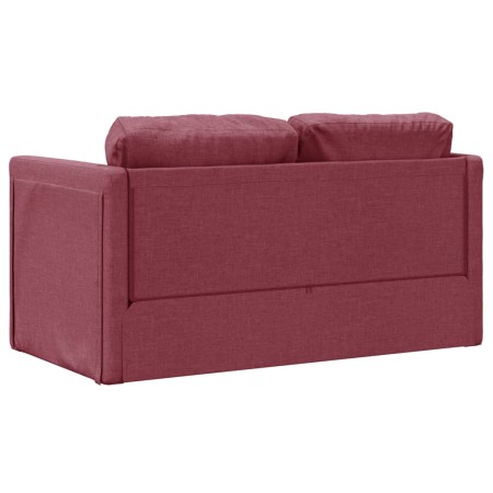 Divano Letto da Terra 2 in 1 Rosso Vino 112x174x55cm Tessuto