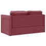 Divano Letto da Terra 2 in 1 Rosso Vino 112x174x55cm Tessuto