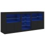 Credenza con Luci LED Nera 162x37x67 cm