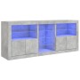 Credenza con Luci LED Grigio Cemento 162x37x67 cm