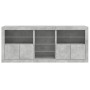 Credenza con Luci LED Grigio Cemento 162x37x67 cm