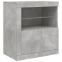 Credenza con Luci LED Grigio Cemento 162x37x67 cm