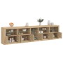 Credenza con Luci LED Rovere Sonoma 283x37x67 cm