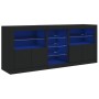 Credenza con Luci LED Nera 181,5x37x67 cm