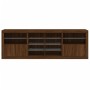 Credenza con Luci LED Rovere Marrone 202x37x67 cm