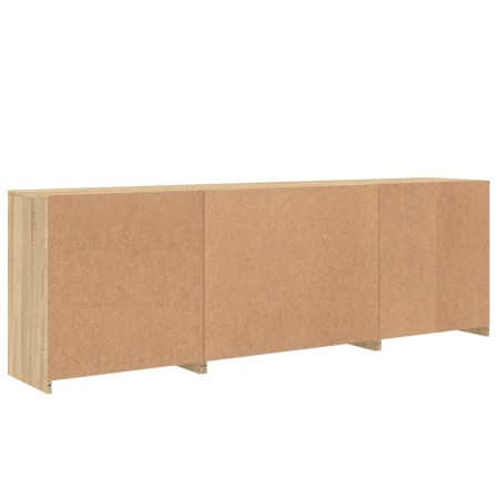 Credenza con Luci LED Rovere Sonoma 202x37x67 cm