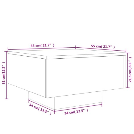 Tavolino da Salotto Nero 55x55x31 cm in Legno Multistrato