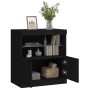 Credenza con Luci LED Nera 60x37x67 cm