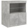 Credenza con Luci LED Grigio Cemento 60,5x37x67 cm