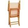 Sedie da Giardino Pieghevoli 8pz Beige Tessuto e Legno Massello
