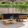 Set Divani Pallet Giardino 4pz Cuscini Legno Massello Acacia