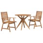 Set da Pranzo per Giardino 3 pz in Legno Massello di Acacia