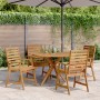 Set da Pranzo per Giardino 5 pz in Legno Massello di Acacia