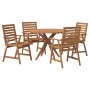 Set da Pranzo per Giardino 5 pz in Legno Massello di Acacia