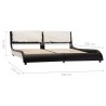 Giroletto con LED Nero e Bianco in Similpelle 180x200 cm