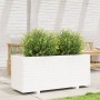 Fioriera da Giardino Bianca 110x40x49,5 cm Legno Massello Pino