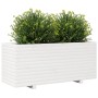 Fioriera da Giardino Bianca 110x40x49,5 cm Legno Massello Pino