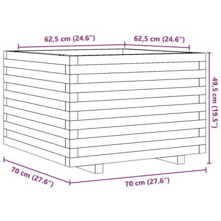 Fioriera da Giardino 70x70x49,5 cm in Legno Massello di Douglas