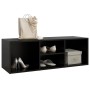 Panca Porta Scarpe Nera 105x35x35 cm in Legno Multistrato