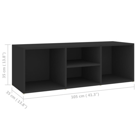 Panca Porta Scarpe Nera 105x35x35 cm in Legno Multistrato