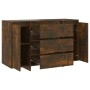 Credenza 3 Cassetti Rovere Fumo 120x41x75 cm Legno Multistrato