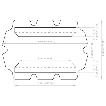 Baldacchino per Dondolo Giardino Bianco 150/130x105/70 cm