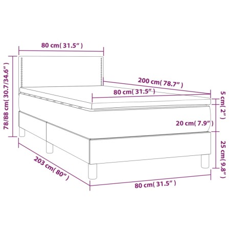 Giroletto a Molle con Materasso Bianco 80x200 cm in Similpelle