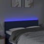 Testiera a LED Blu 144x5x78/88 cm in Tessuto