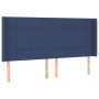 Letto a Molle con Materasso e LED Blu 180x200 cm in Tessuto