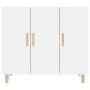 Credenza Bianco Lucido 90x34x80 cm in Legno Multistrato