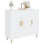 Credenza Bianco Lucido 90x34x80 cm in Legno Multistrato