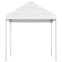 Gazebo con Tetto Bianco 15,61x2,28x2,69 m in Polietilene