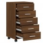 Cassettiera con Ruote rovere marrone in Legno Multistrato