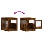 Gabbia Cani da Arredamento Rovere Fumo 64,5x80x71cm Multistrato