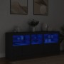 Credenza con Luci LED Nera 162x37x67 cm