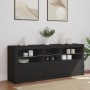 Credenza con Luci LED Nera 162x37x67 cm